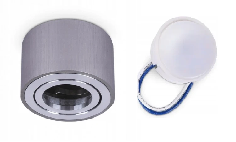 Oprawa natynkowa spot LED okrągła CHROM + 5W Biała Neutralna