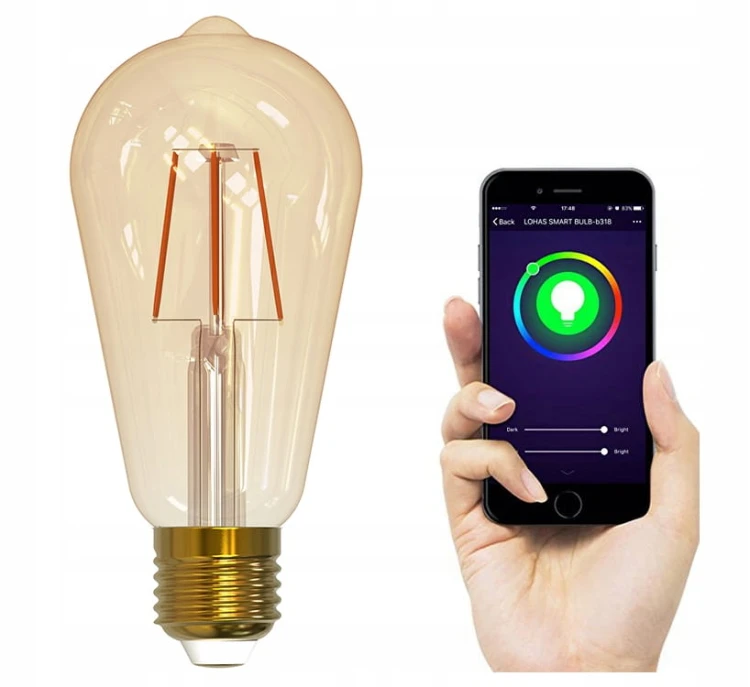 Żarówka LED E27 Smart 5,5W Filament Wi-Fi TUYA