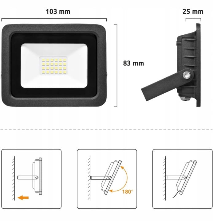 Naświetlacz LED 20W biały neutralny
