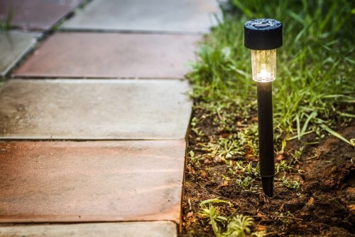10x Lampa ogrodowa LED SOLARNA WBIJANA SŁUPEK CZARNA