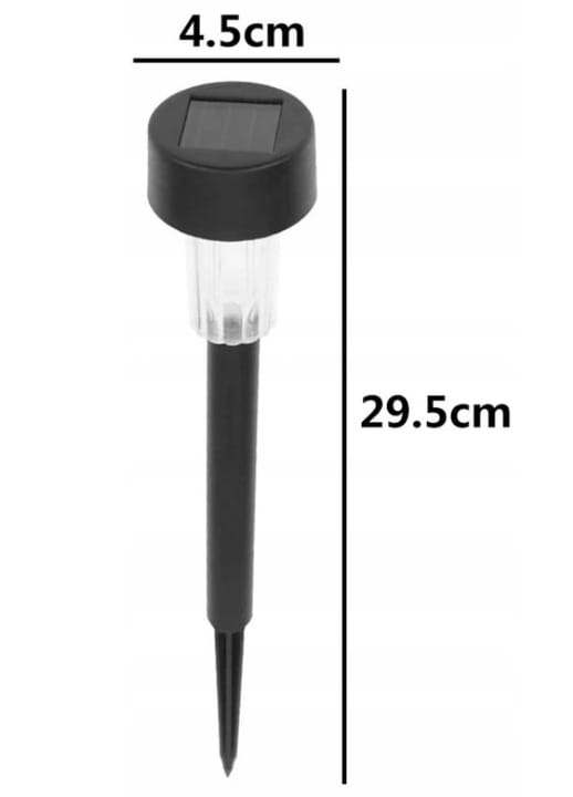 10x Lampa ogrodowa LED SOLARNA WBIJANA SŁUPEK CZARNA
