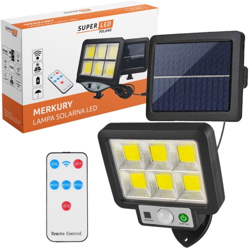 Lampa solarna uliczna LED MERKURY z czujnikiem ruchu i zmierzchu