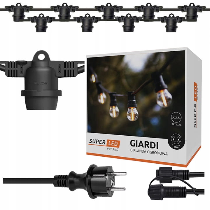 Girlanda Ogrodowa E27x20 Giardi Świetlna 20m