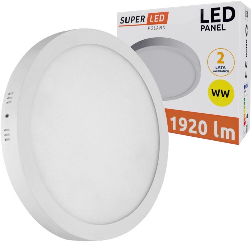 Panel Natynkowy LED 24W ciepły okrągły biały