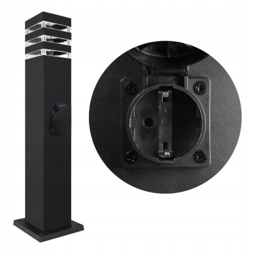 Lampa Ogrodowa TORO Słupek 60 cm E27 z gniazdo 230V