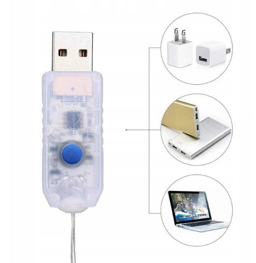 Kurtyna Świetlna USB LED Sople 3x3m ciepła