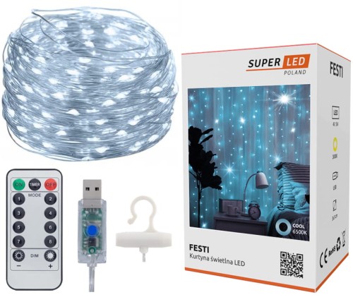 Kurtyna Świetlna USB LED Sople 3x3m zimna