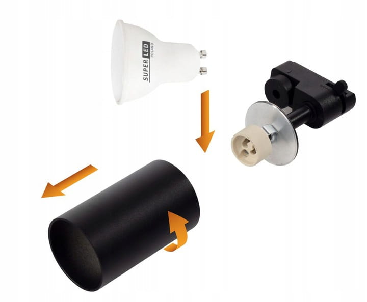 Zestaw Szynoprzewód Szyna 2m + 6x Lampa GU10