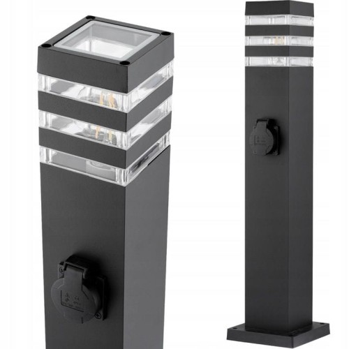 Lampa Ogrodowa Słupek 80 cm E27 z gniazdem 230V