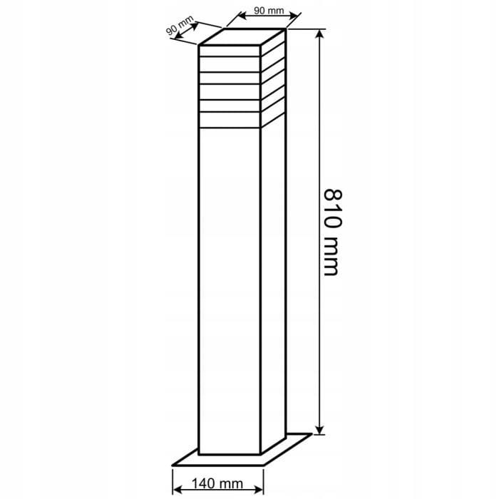 Lampa Ogrodowa Słupek 80 cm E27 z gniazdem 230V