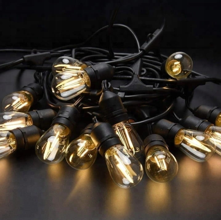 Girlanda OGRODOWA ŁAŃCUCH 10M + 10x żarówka LED 1W