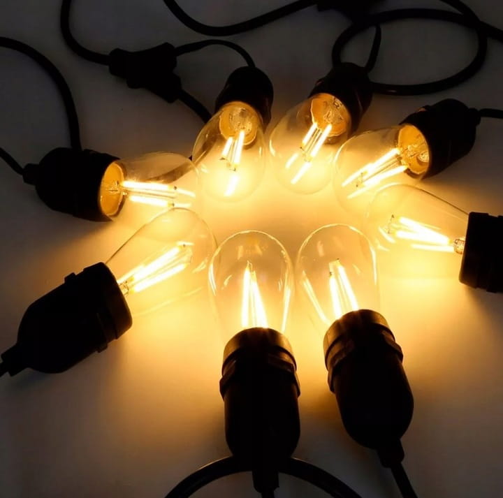 Girlanda OGRODOWA ŁAŃCUCH 10M + 10x żarówka LED 1W