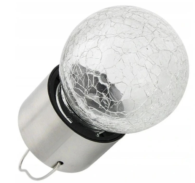 Lampa solarna LED Kula wisząca LED szklana zimna