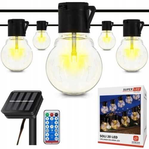 Girlanda solarna LED SOLI ogrodowa 20 x żarówek LED
