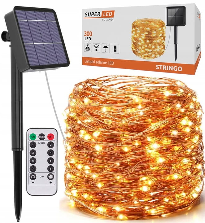 Girlanda solarna LED Stringo 300 LED 30 m + pilot