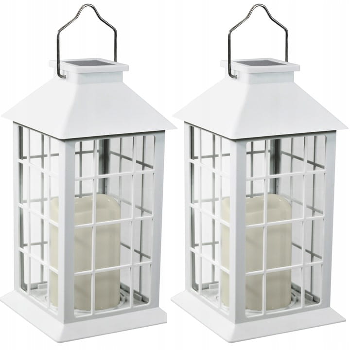 2x Latarnia solarna LED Biała