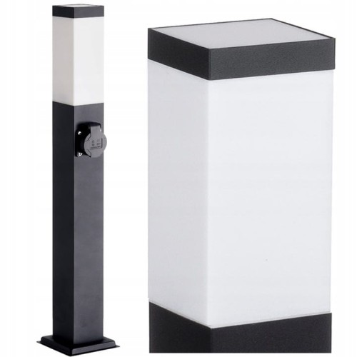 Lampa Ogrodowa słupek 65 cm E27 z gniazdem 230V