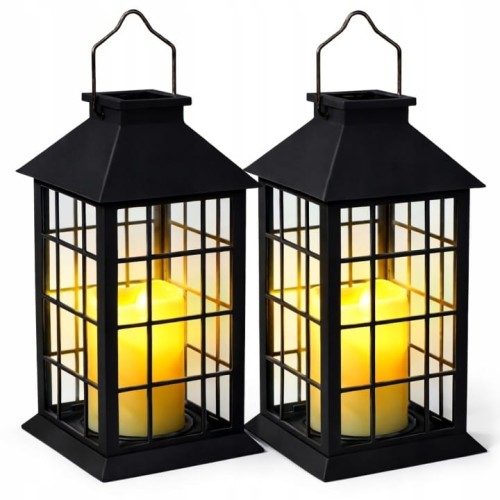 2x Latarenka solarna LED czarna
