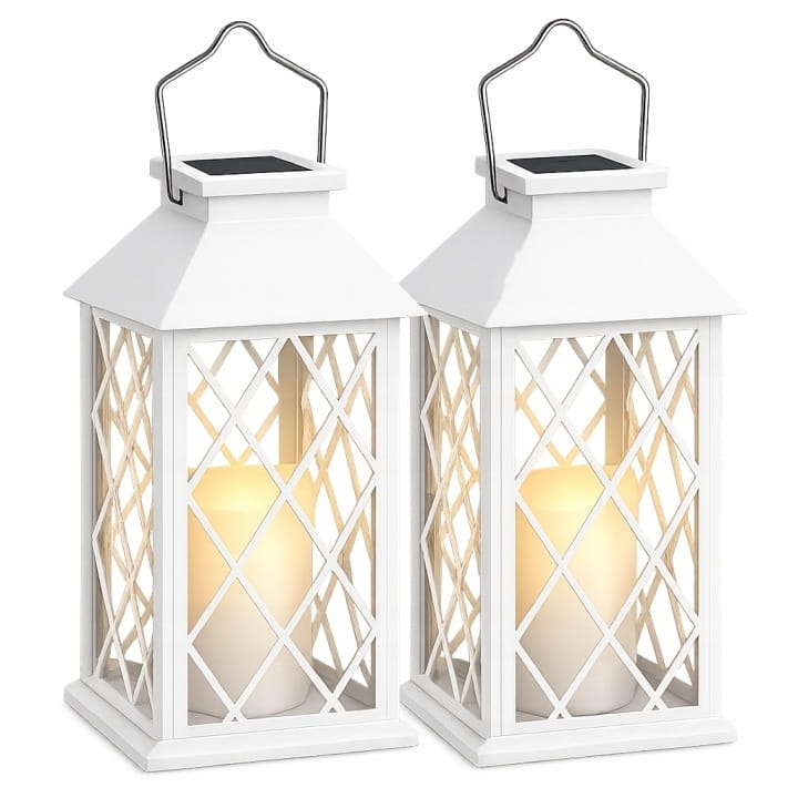 2x Latarenka solarna LED biała