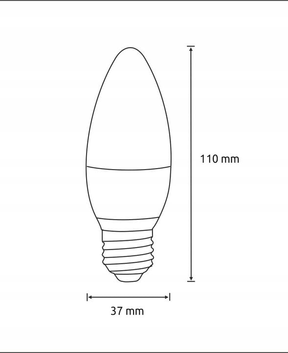 Żarówka LED E27 7W świeczka biała zimna