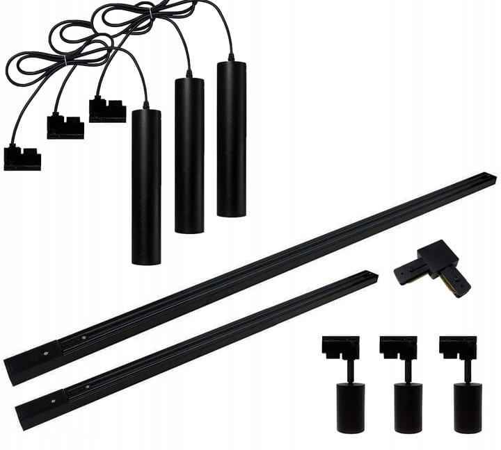 Zestaw szynowy Szynoprzewód 3m + 3x Lampa wisząca + 3x reflektor SuperLED