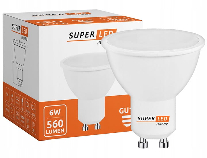 Żarówka LED GU10 6W biała zimna
