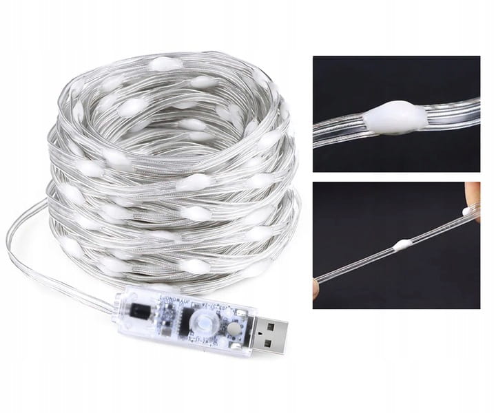 Lampki choinkowe LED RGB USB Bluetooth Smart 20m Pilot