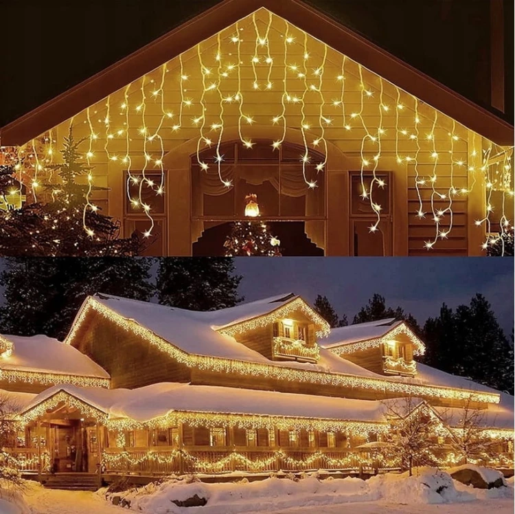 Sople 500 LED zewnętrzne 22,5 m ciepłe + flash