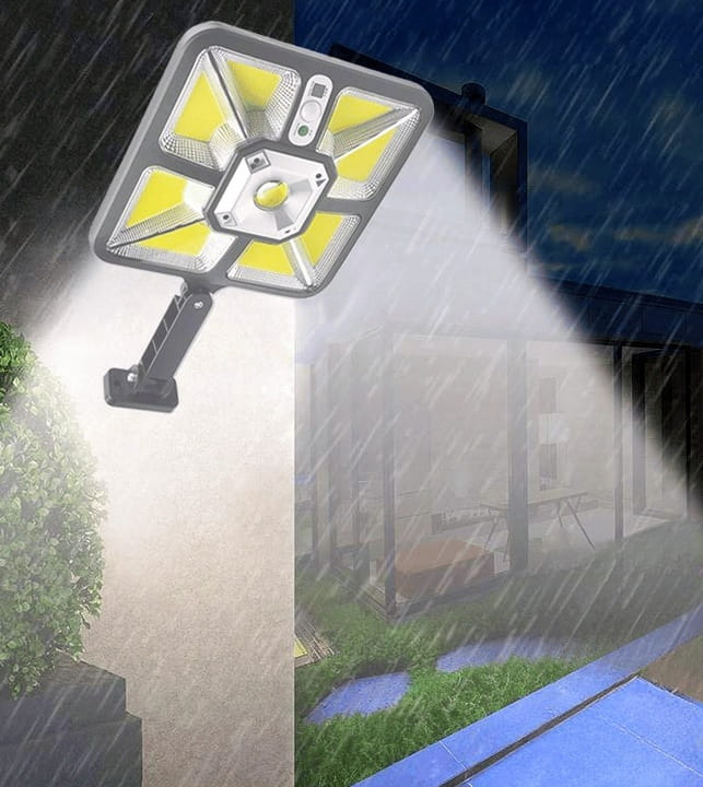 Lampa solarna LED COB Latarnia uliczna z czujnik 150W z kablem 5 m + pilot