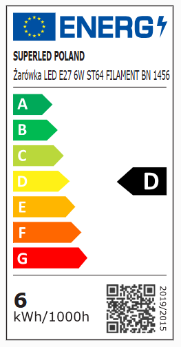 Żarówka LED E27 Filament 6W łezka biała neutralna