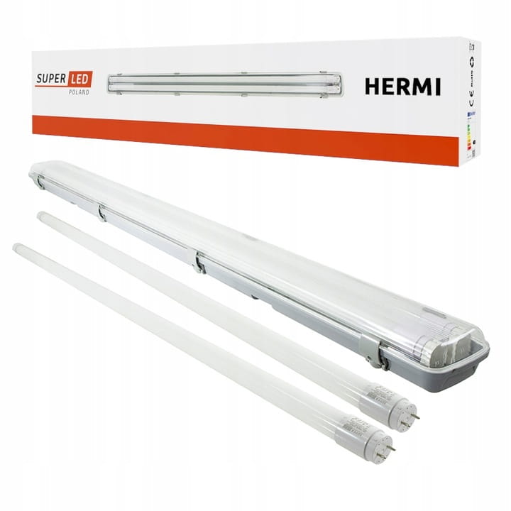 Opr. hermetyczna 120cm + 2x Świetlówki LED 2520LM BN