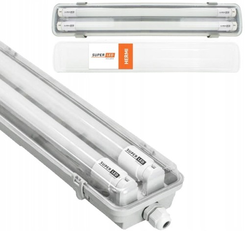 Opr. hermetyczna 60cm + 2 świetlówki LED 1260LM BN