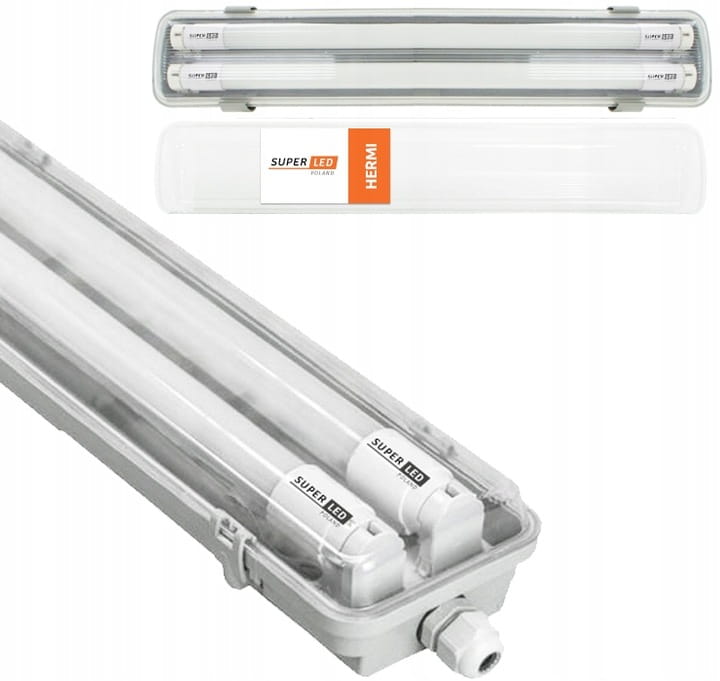 Opr. hermetyczna 60cm + 2 świetlówki LED 1260LM BN