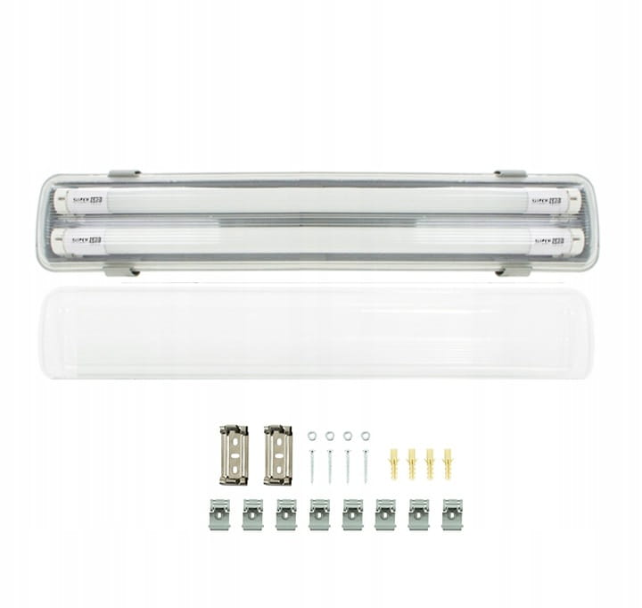 Opr. hermetyczna 60cm + 2 świetlówki LED 1260LM BN