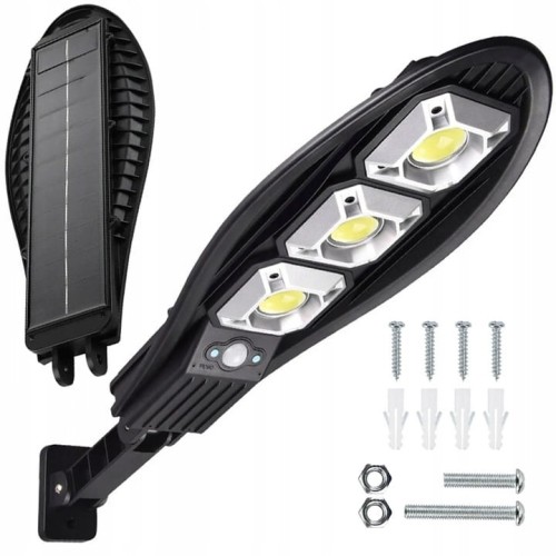 Lampa solarna LED 180W Latarnia uliczna z czujnik + uchwyt + pilot