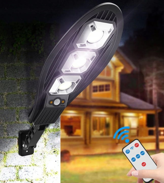 Lampa solarna LED 180W Latarnia uliczna z czujnik + uchwyt + pilot