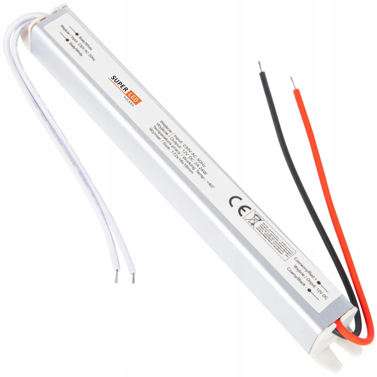 Zasilacz ultra slim do taśm LED IP20 12V DC 1,5A 18W meblowy
