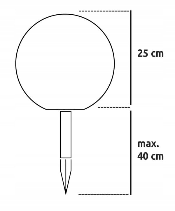 Lampa Solarna LED BALLO 25cm
