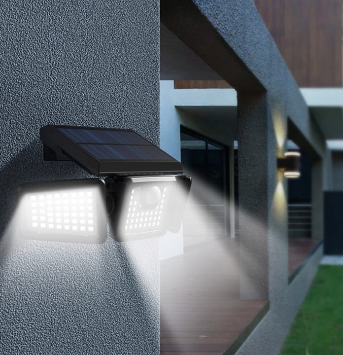 Lampa solarna LED Mocna 800lm = 80W Halogen z czujnikiem ruchu i zmierzchu