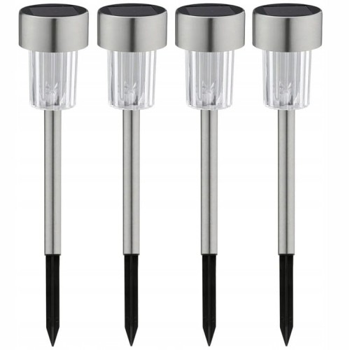 4x Lampa ogrodowa LED SOLARNA WBIJANA SŁUPEK Inox SuperLED
