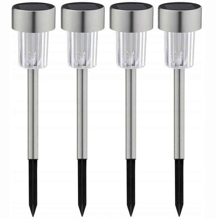 4x Lampa ogrodowa LED SOLARNA WBIJANA SŁUPEK Inox SuperLED