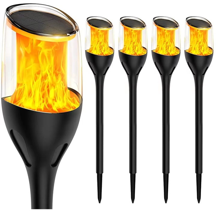 4x Lampa solarna LED LATARNIA POCHODNIA WBIJANA płomień 65cm PREMIUM