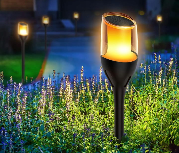 4x Lampa solarna LED LATARNIA POCHODNIA WBIJANA płomień 65cm PREMIUM