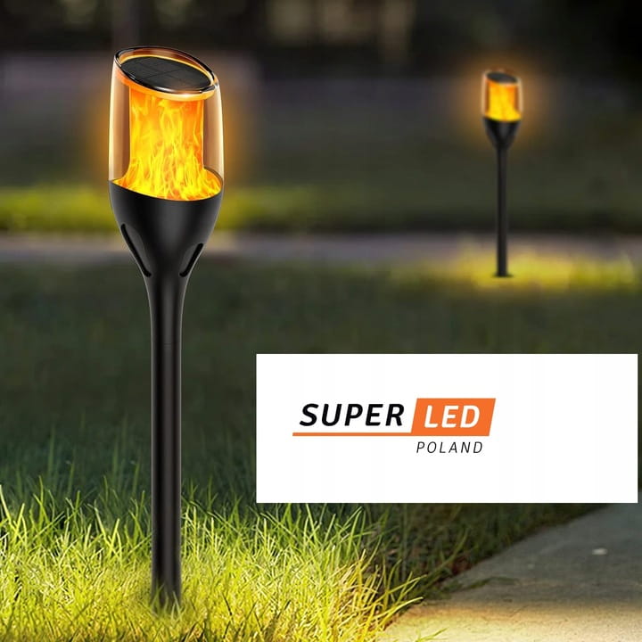 4x Lampa solarna LED LATARNIA POCHODNIA WBIJANA płomień 65cm PREMIUM
