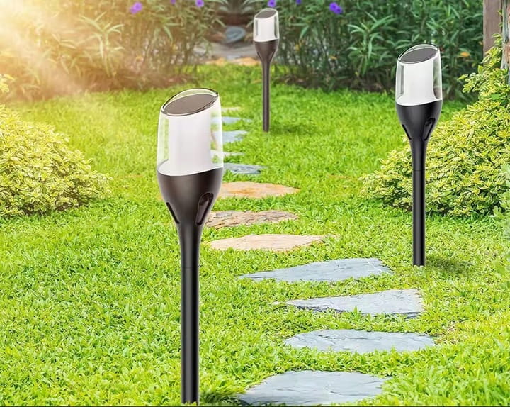 4x Lampa solarna LED LATARNIA POCHODNIA WBIJANA płomień 65cm PREMIUM