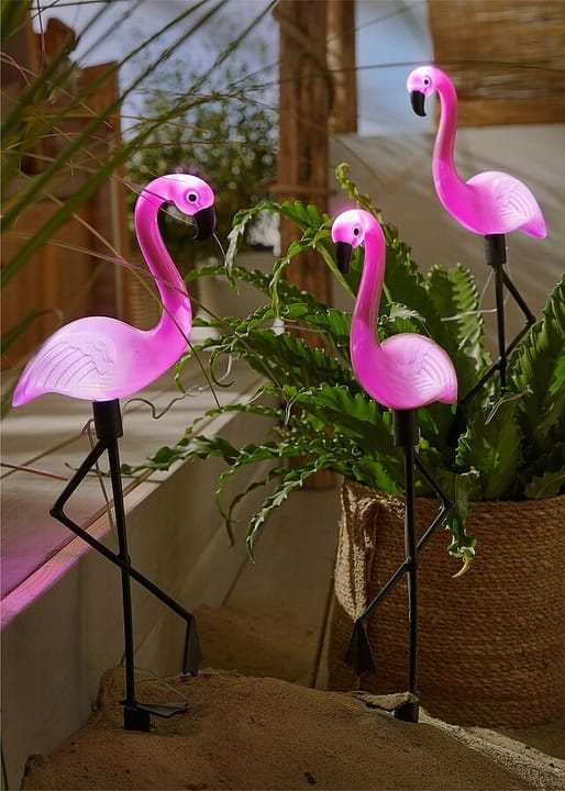3x Lampa Ogrodowa LED SOLARNA Wbijana FLAMINGI Zewnętrzna SuperLED