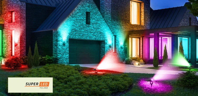 Reflektor ogrodowy solarny LED RGB wbijany na szpikulec mocny