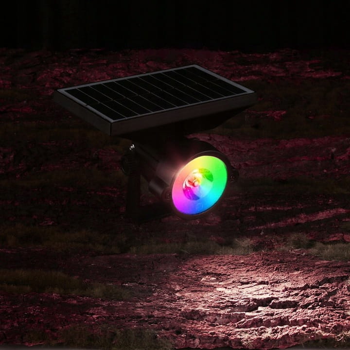Reflektor ogrodowy solarny LED RGB wbijany na szpikulec mocny