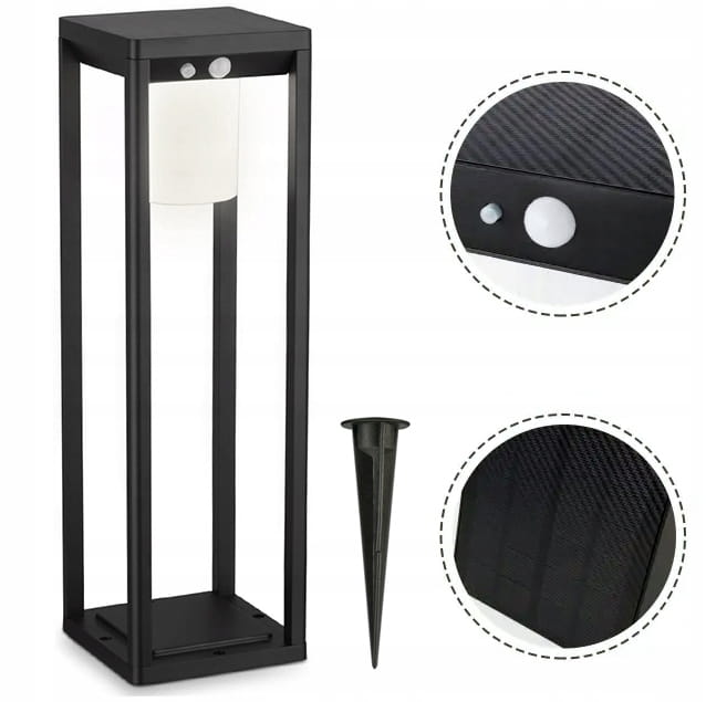 Lampa ogrodowa LED SOLARNA wbijana 600 lm SŁUPEK OGRODOWY 50cm PREMIUM