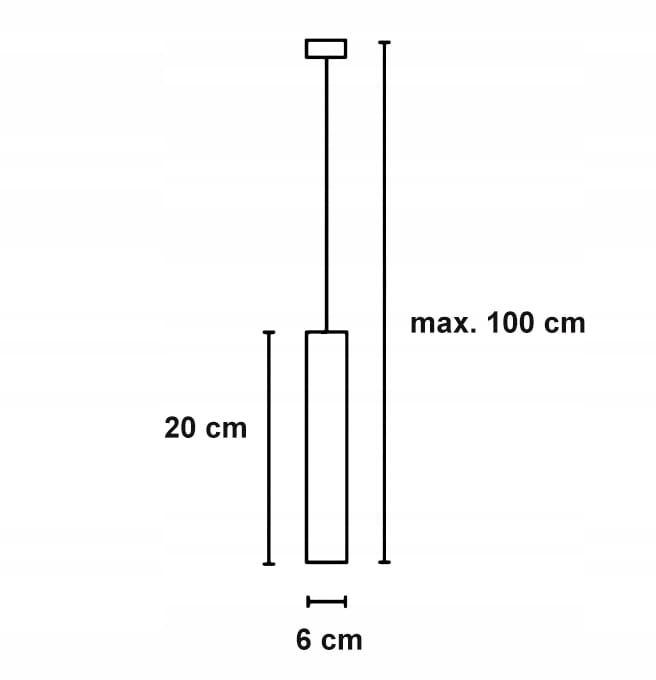 Lampa sufitowa wisząca GU10 Tuba natynkowa SuperLED 100 cm